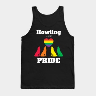 Howling With Pride Gay Pride Wolf Enthusiasts LGBTQIA gift Tank Top